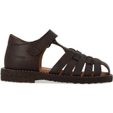 Angulus Dark Brown Flätad Lädersandal