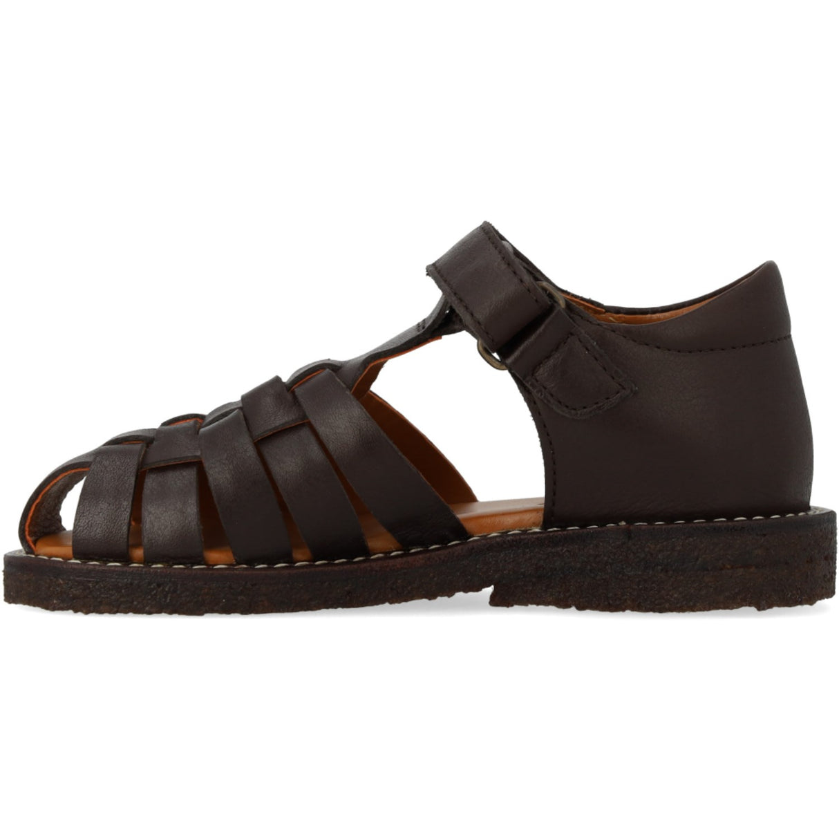 Angulus Dark Brown Flätad Lädersandal