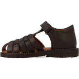 Angulus Dark Brown Flätad Lädersandal