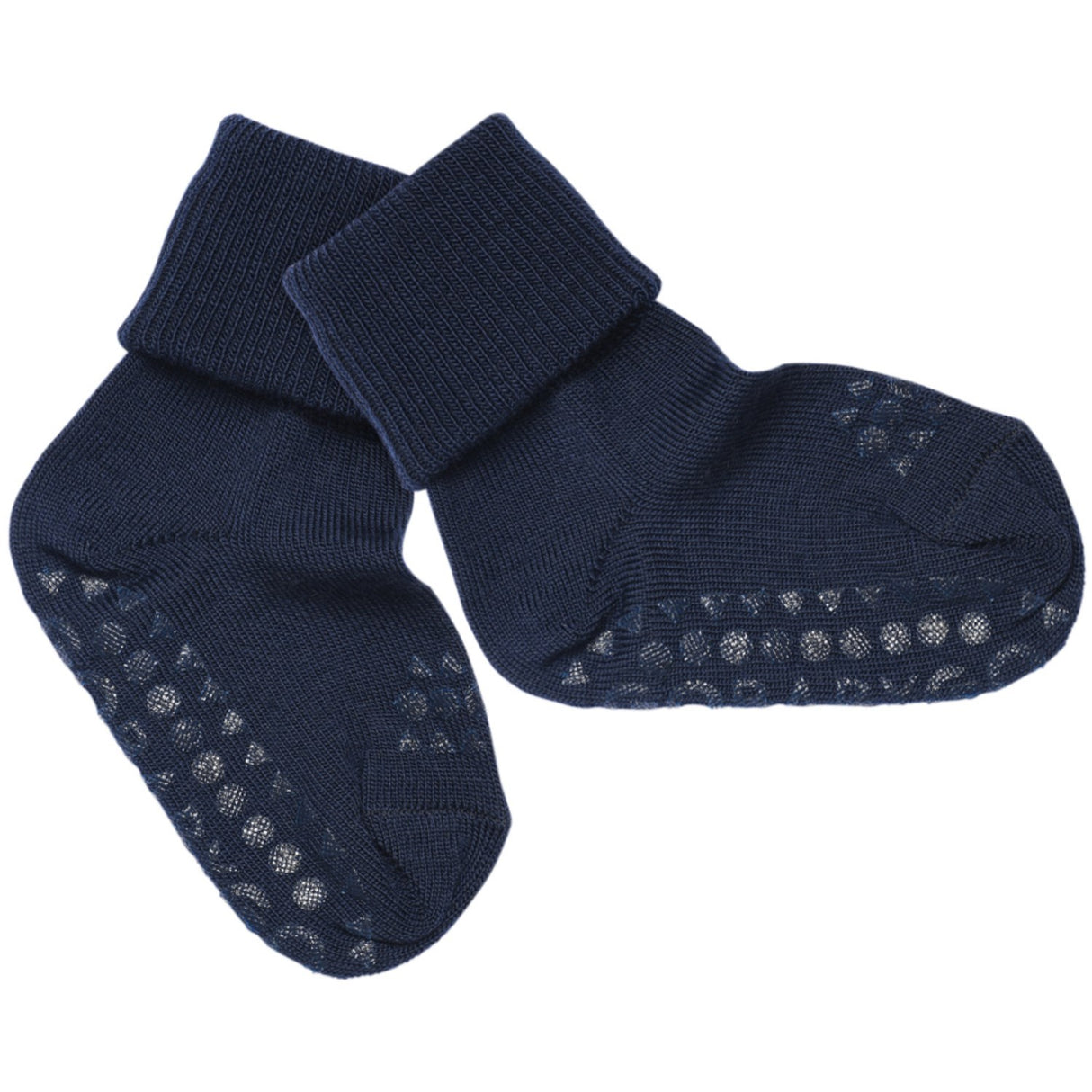 Gobabygo Midnight Blue Non-Slip Strumpor I Merino Ull