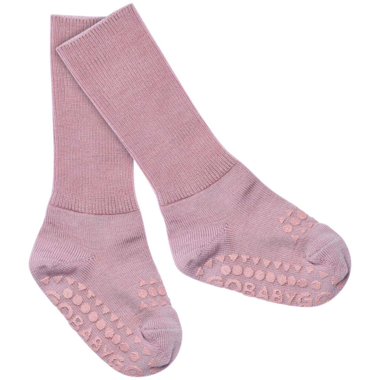 Gobabygo Rose Blush Non-Slip Strumpor I Merino Ull