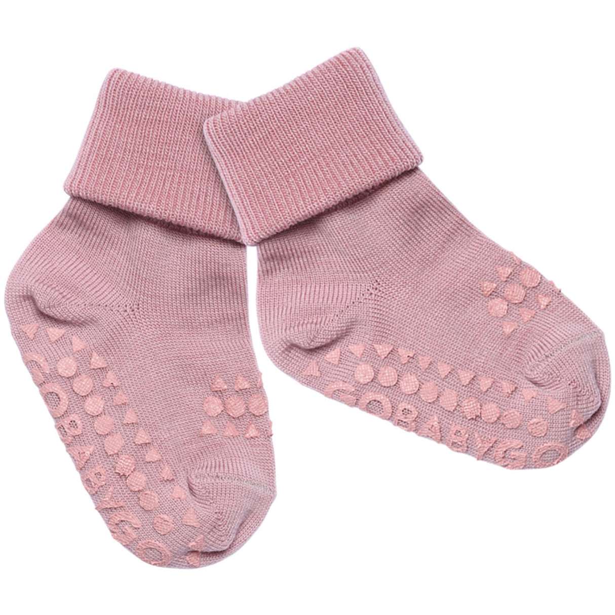 Gobabygo Rose Blush Non-Slip Strumpor I Merino Ull