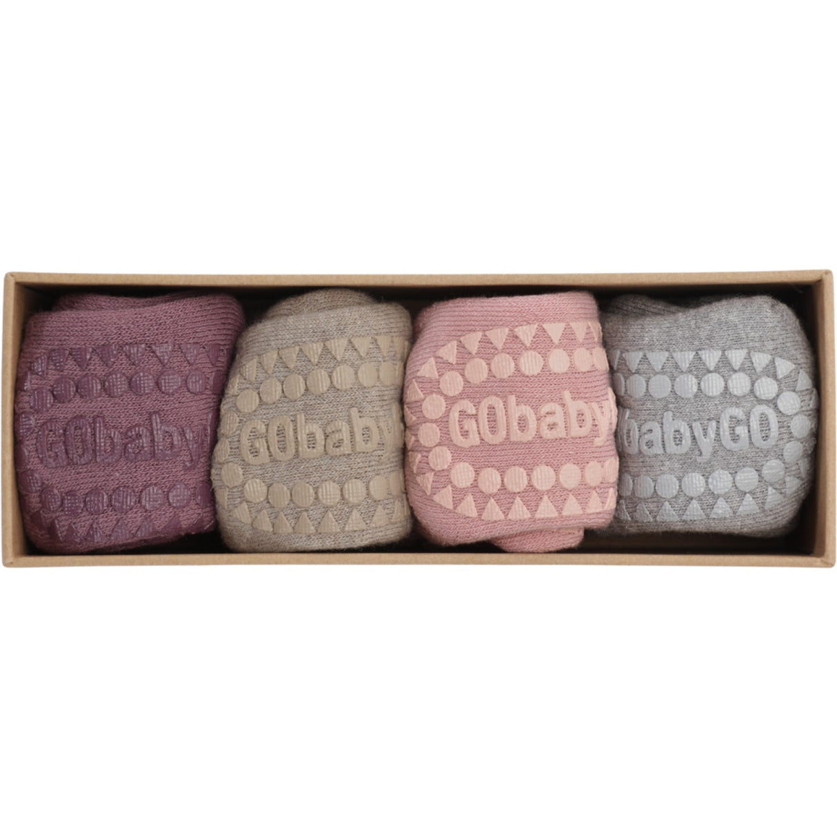 Gobabygo Purple/Sand/Pink/Grey Combo Box Organic Bomull