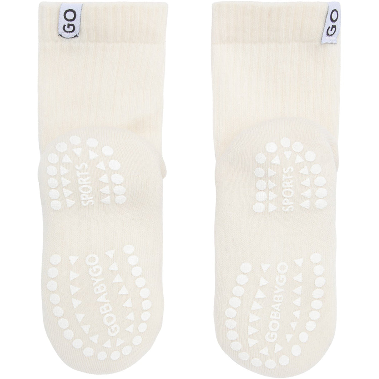 Gobabygo Off White Non-Slip Sport Strumpor