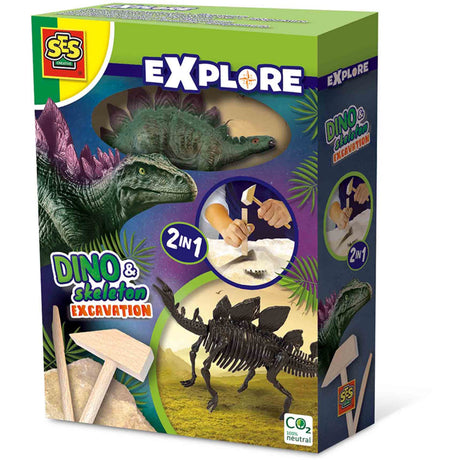 SES Creative Explore Cut-out - Dino och Skelettet Stegosaurus