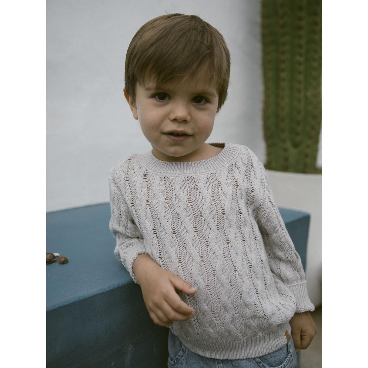 Lil'Atelier Vapor Blue Melange Femio Stickad