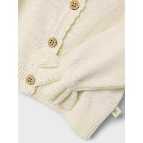 Lil'Atelier Coconut Milk Fauci Fia Kort Stickad Cardigan