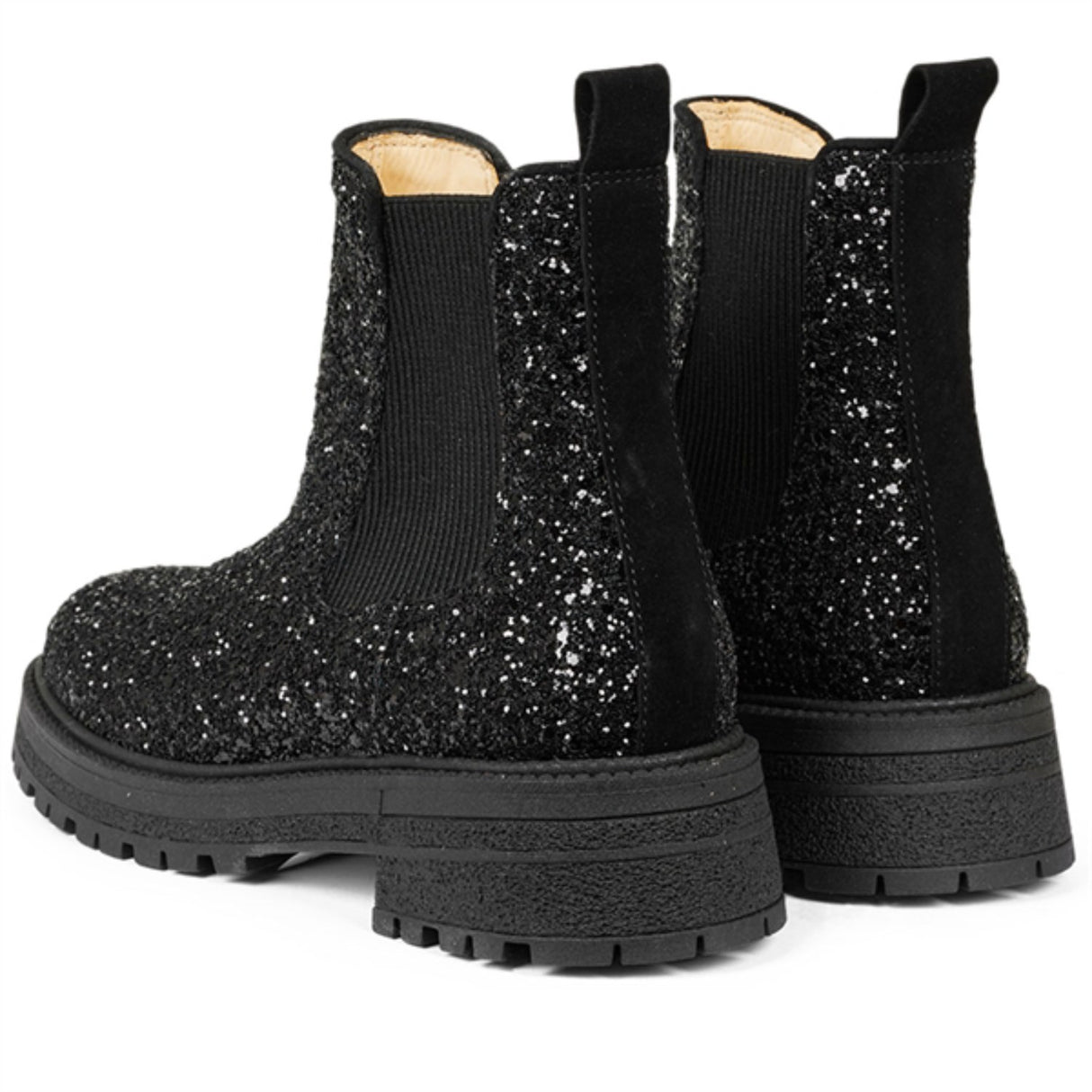 Angulus Black Glitter/Black/Black Glitter Chelsea Stövlar På Trackål 3