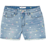 Name It Medium Blue Denim Rose High Waist Mom Denim Shorts Noos