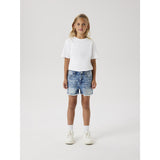 Name It Medium Blue Denim Rose High Waist Mom Denim Shorts Noos