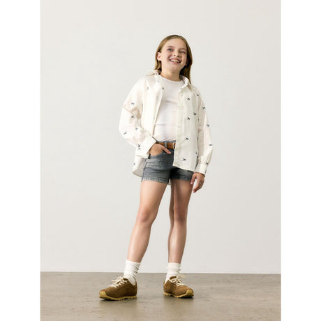 Name It Bright White Bow Filippas Oversize Long Skjorta