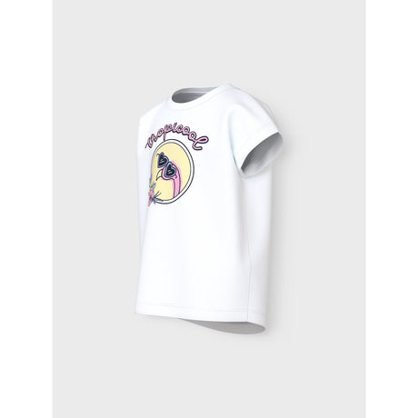 Name It Bright White Tropicool Violet T-Shirt