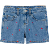 Name It Medium Blue Denim Heart Embroidery Bella Regular Denim Shorts Noos