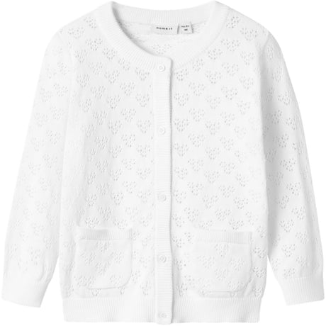 Name It Bright White Felotte Stickad Cardigan