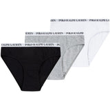 Polo Ralph Lauren White/Polo Black Solid 3 Pack Bikini