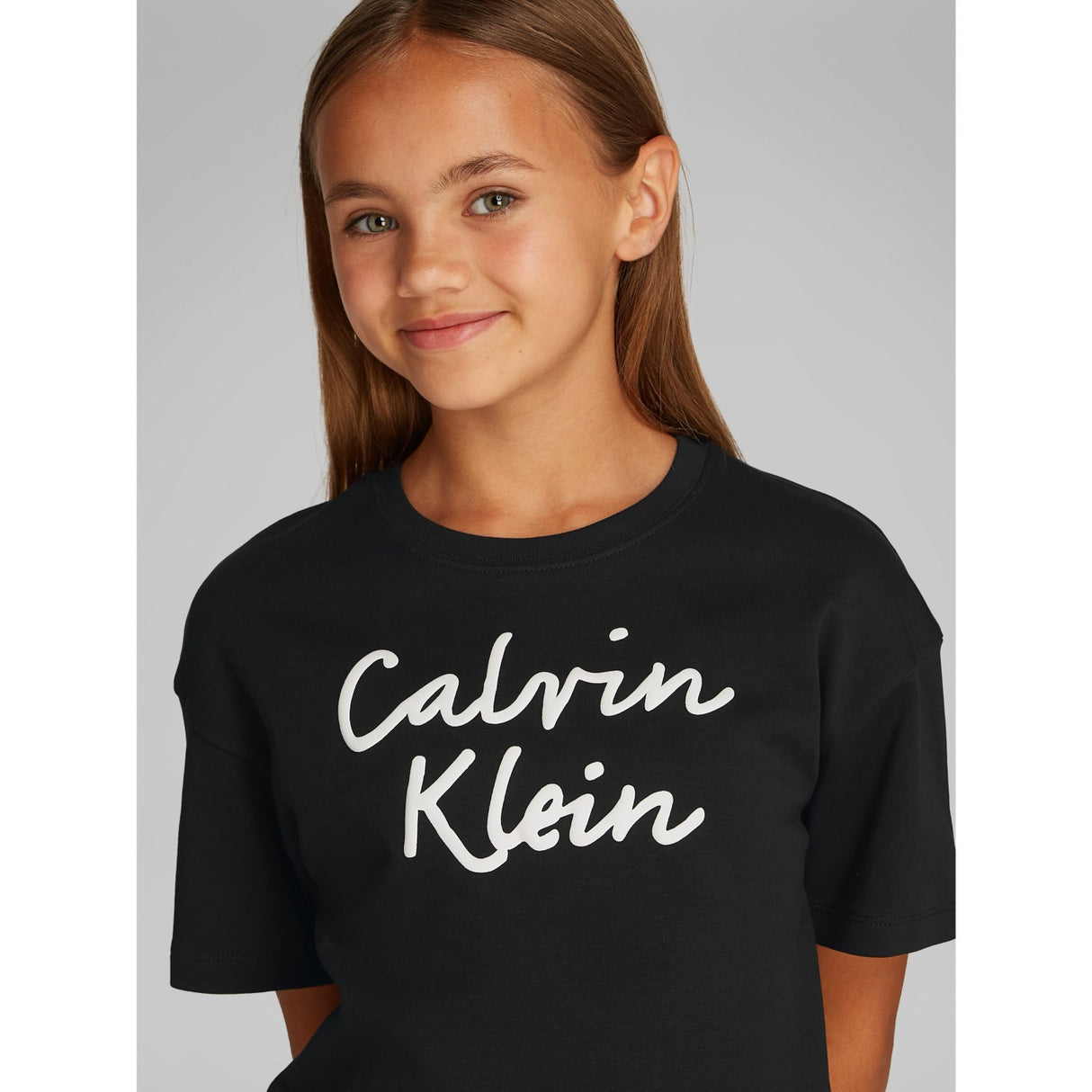 Calvin Klein Ck Black Script Logo Boxy Ss T-Skjorta