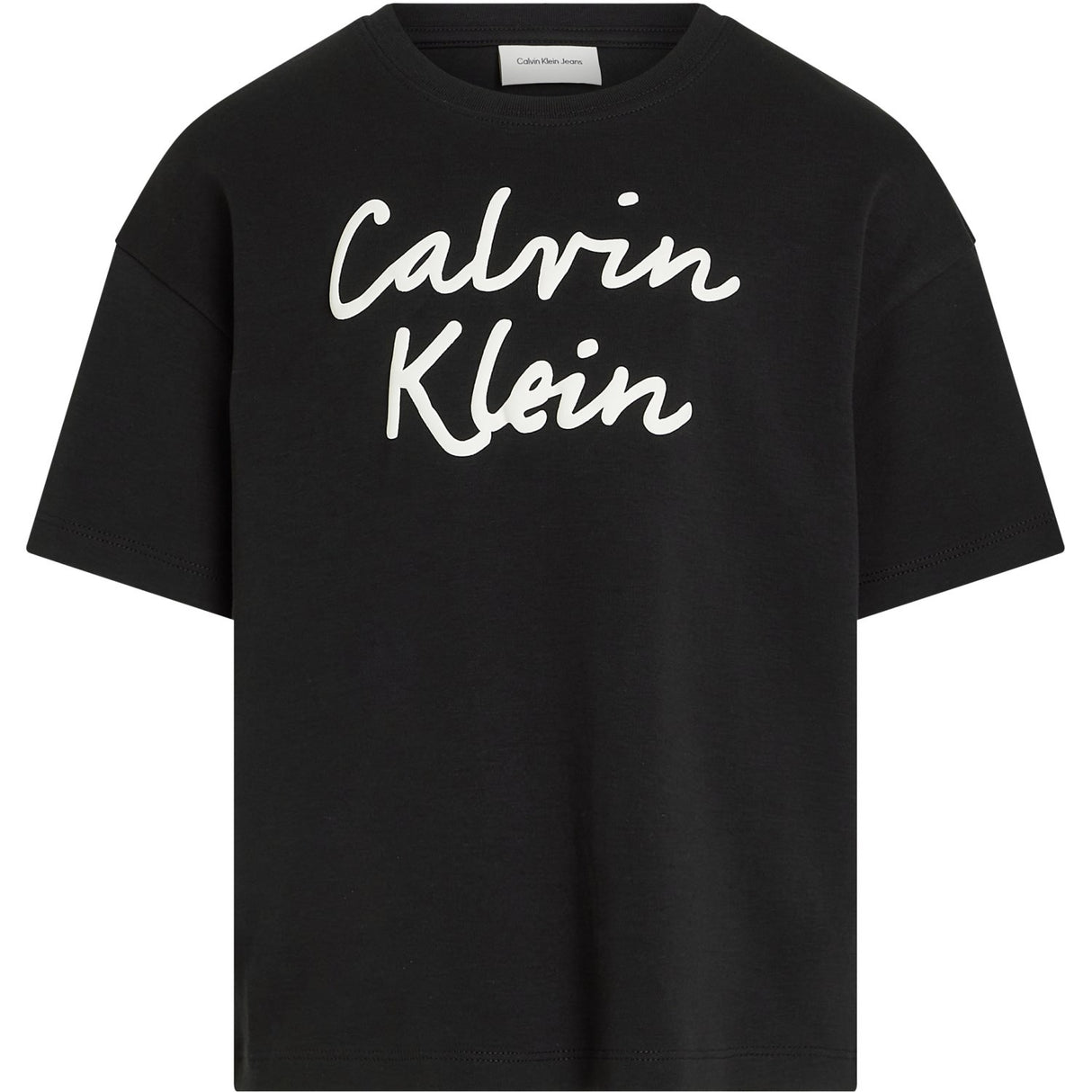 Calvin Klein Ck Black Script Logo Boxy Ss T-Skjorta