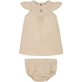 Calvin Klein Oyster Gray Soft Linne Klänning