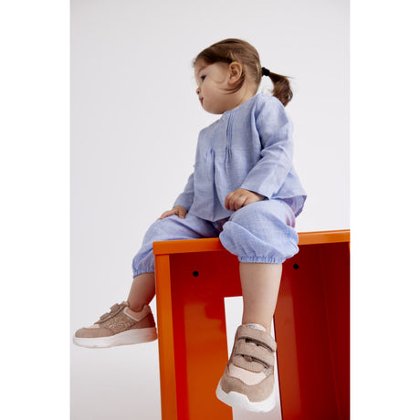 Bisgaard Taupe Glitter Yuki Glitter Kardborreband Skor