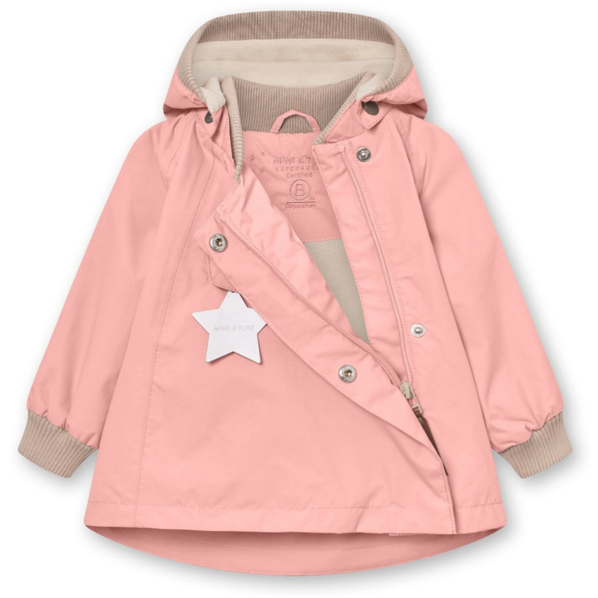 Mini A ture Rose Tan Wai Fleece Lined Spring Jacka. GRS