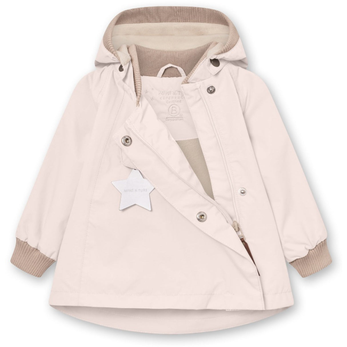 Mini A ture Silver Peony Wai Fleece Lined Spring Jacka. GRS