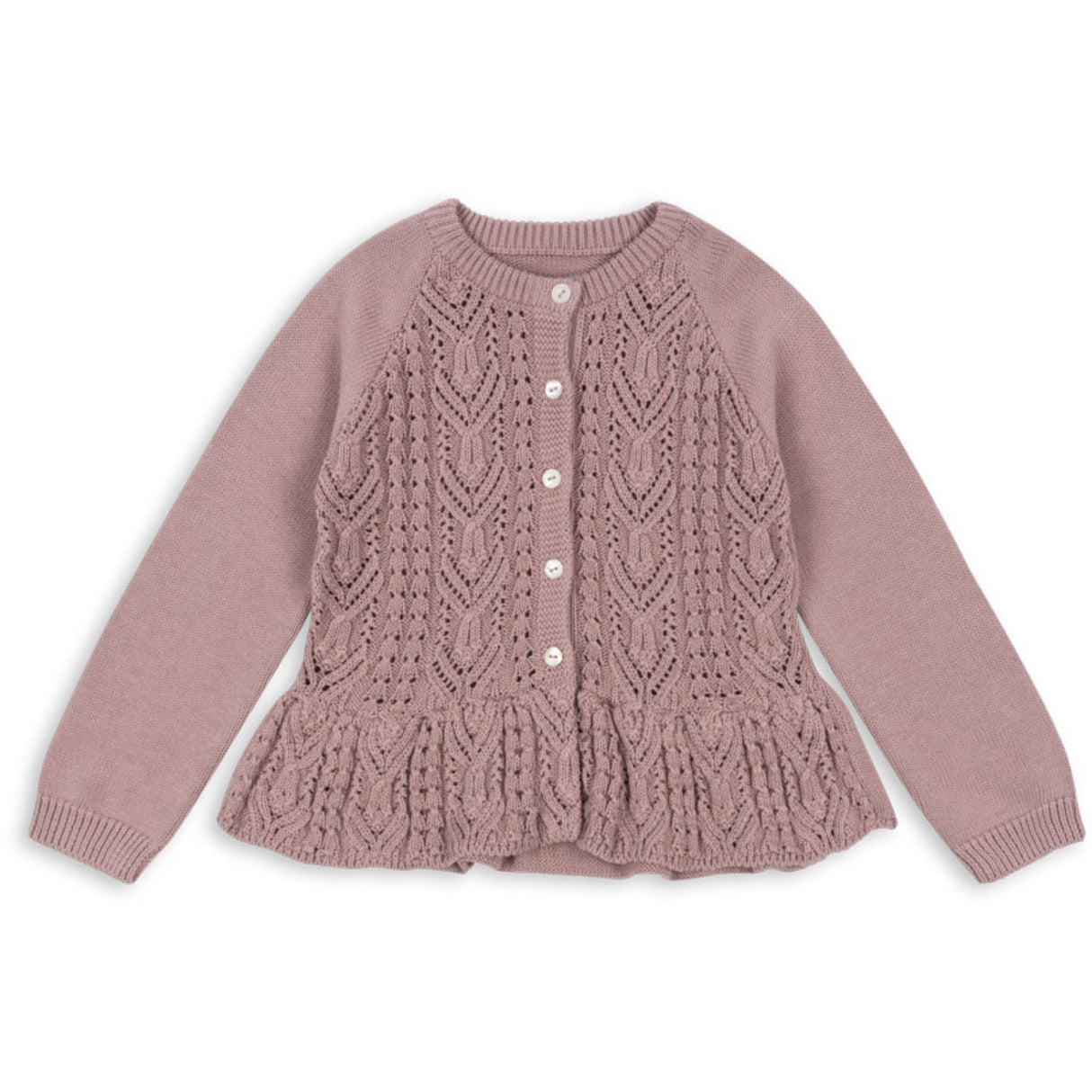 Konges Sløjd Deauville Mauve Cabby Frill Cardigan Gots