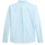 Polo Ralph Lauren Turquoise Nova/Whte Stripe Girl Knap Front Skjorta