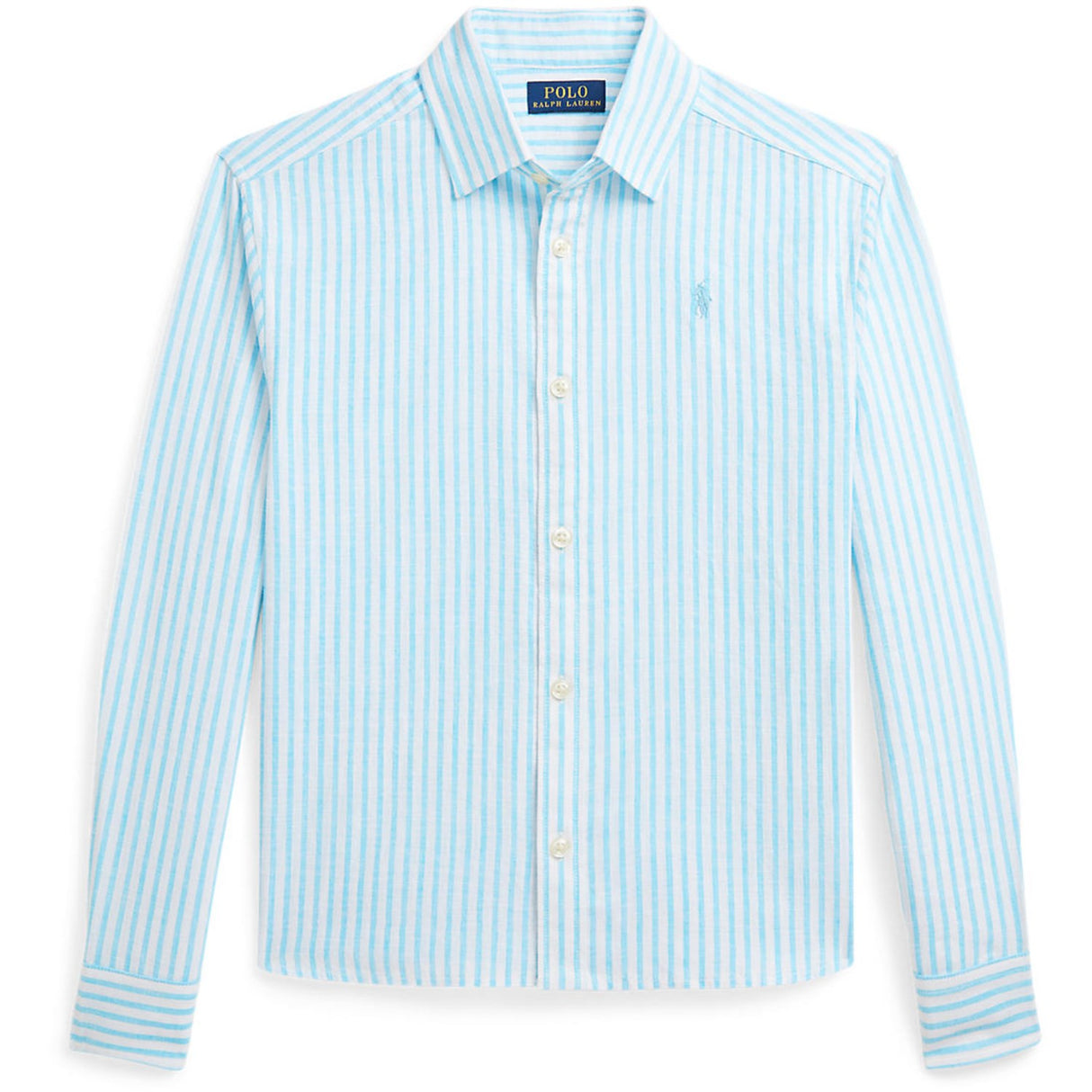 Polo Ralph Lauren Turquoise Nova/Whte Stripe Girl Knap Front Skjorta