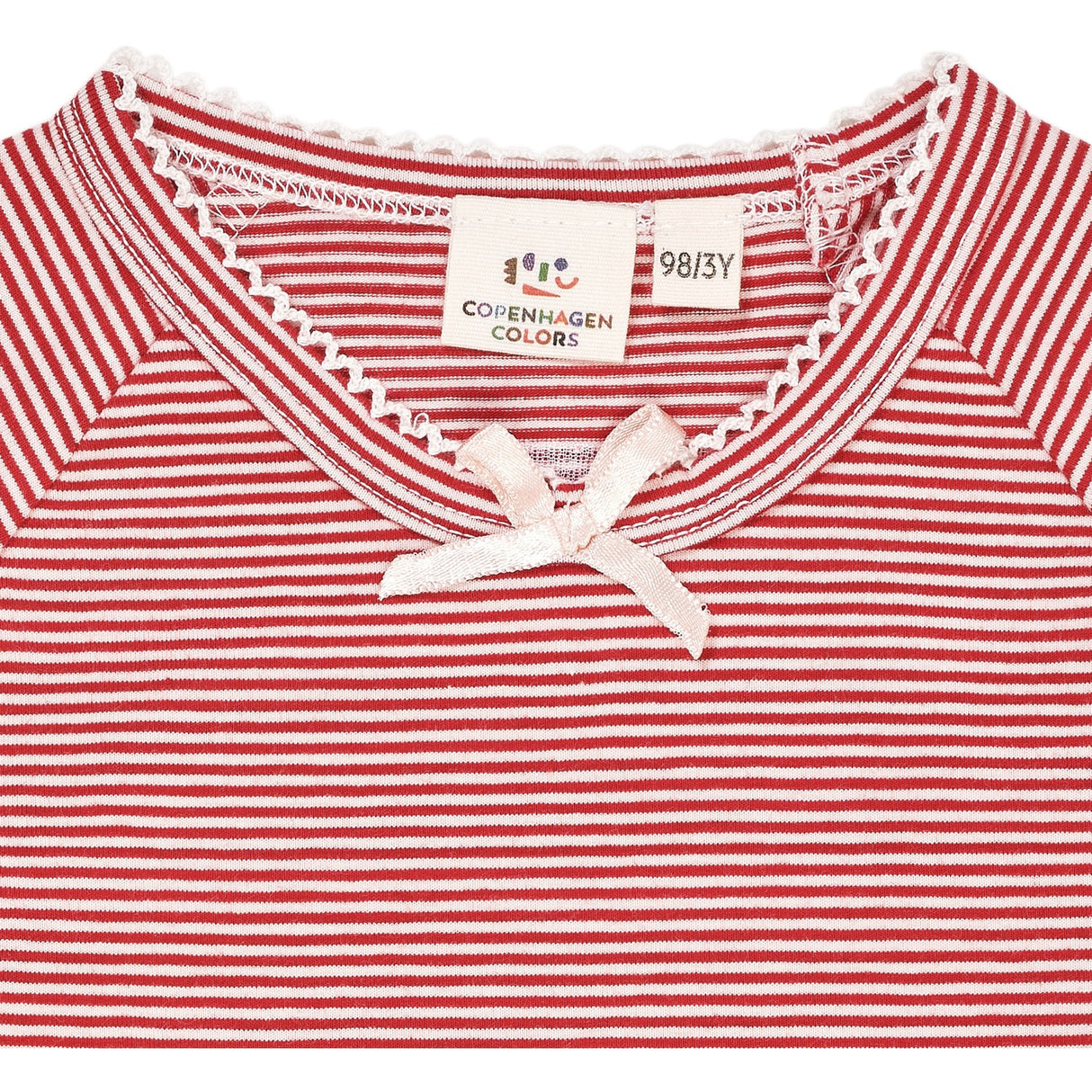 COPENHAGEN COLORS RED/CREAM STRIPE STRIPED LS TEE W. Rosett