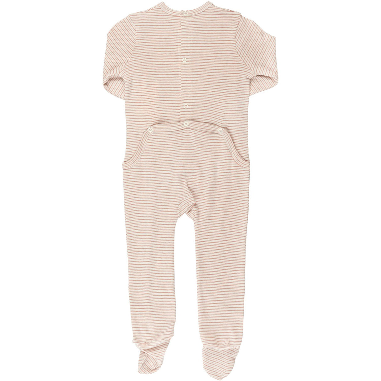 COPENHAGEN COLORS SOFT PINK STRIPE STRIPED Onesie W. BACK OPENING