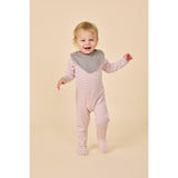 COPENHAGEN COLORS SOFT PINK STRIPE STRIPED Onesie W. BACK OPENING