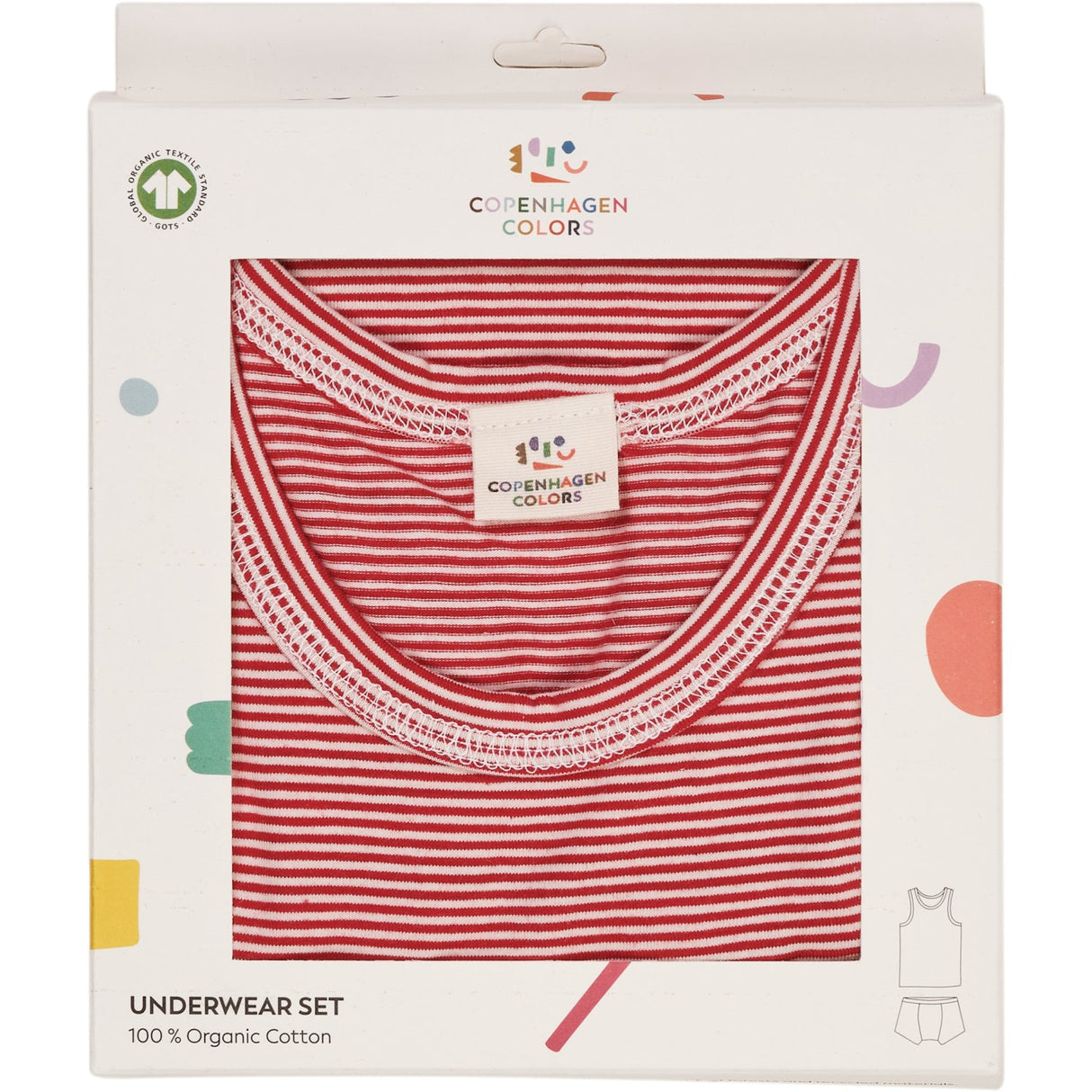 COPENHAGEN COLORS RED/CREAM STRIPE STRIPED BOY Underkläder Set