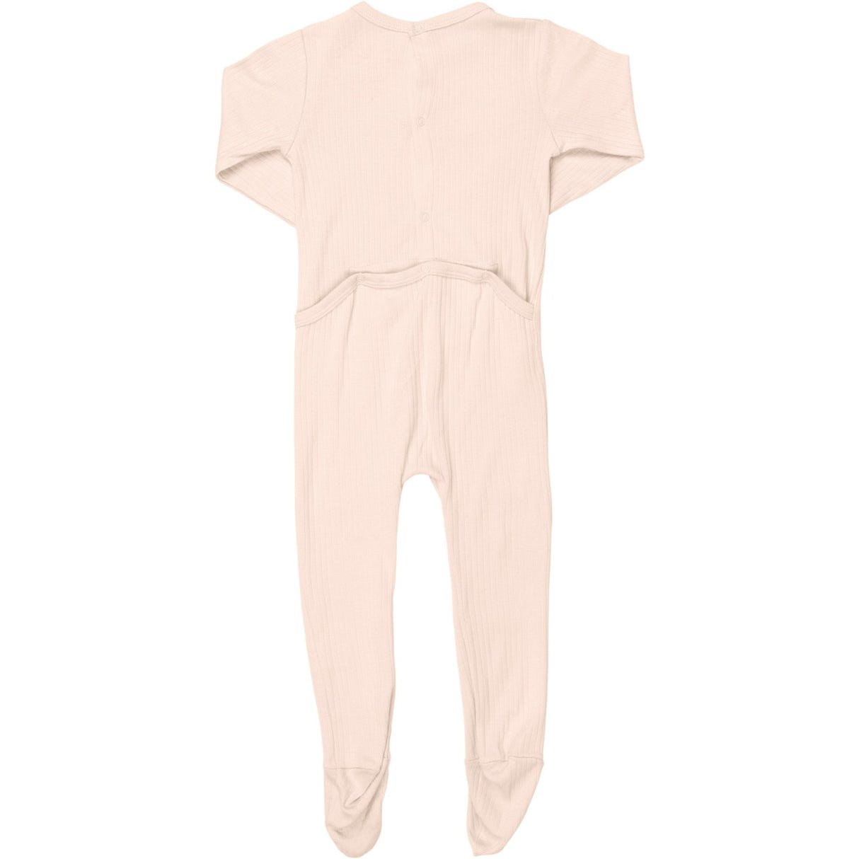 COPENHAGEN COLORS SOFT PINK RIB JERSEY Onesie W. BACK OPENING