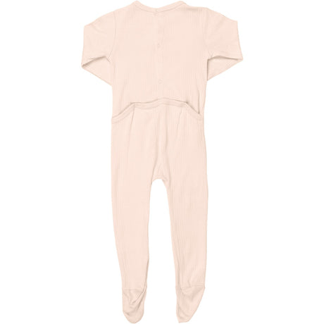 COPENHAGEN COLORS SOFT PINK RIB JERSEY Onesie W. BACK OPENING