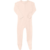 COPENHAGEN COLORS SOFT PINK RIB JERSEY Onesie W. BACK OPENING