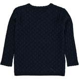 COPENHAGEN COLORS NAVY MERINO CLASSIC POINTELLE Blus