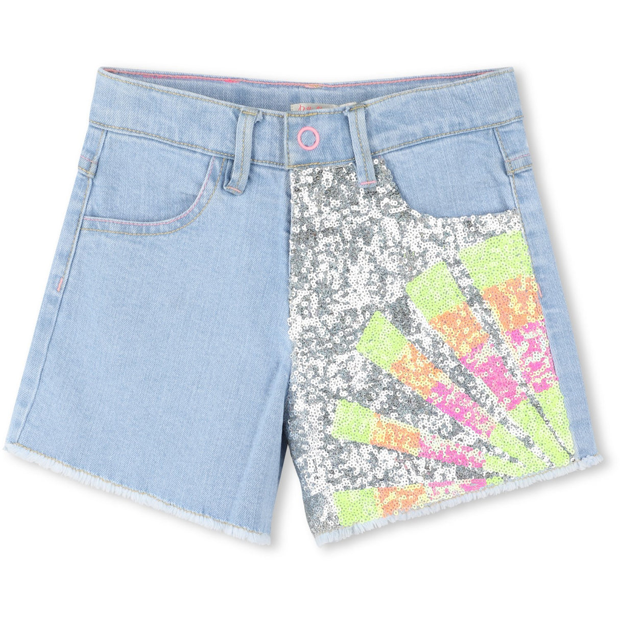 Billieblush Double Stone+Bleach Denim Shorts