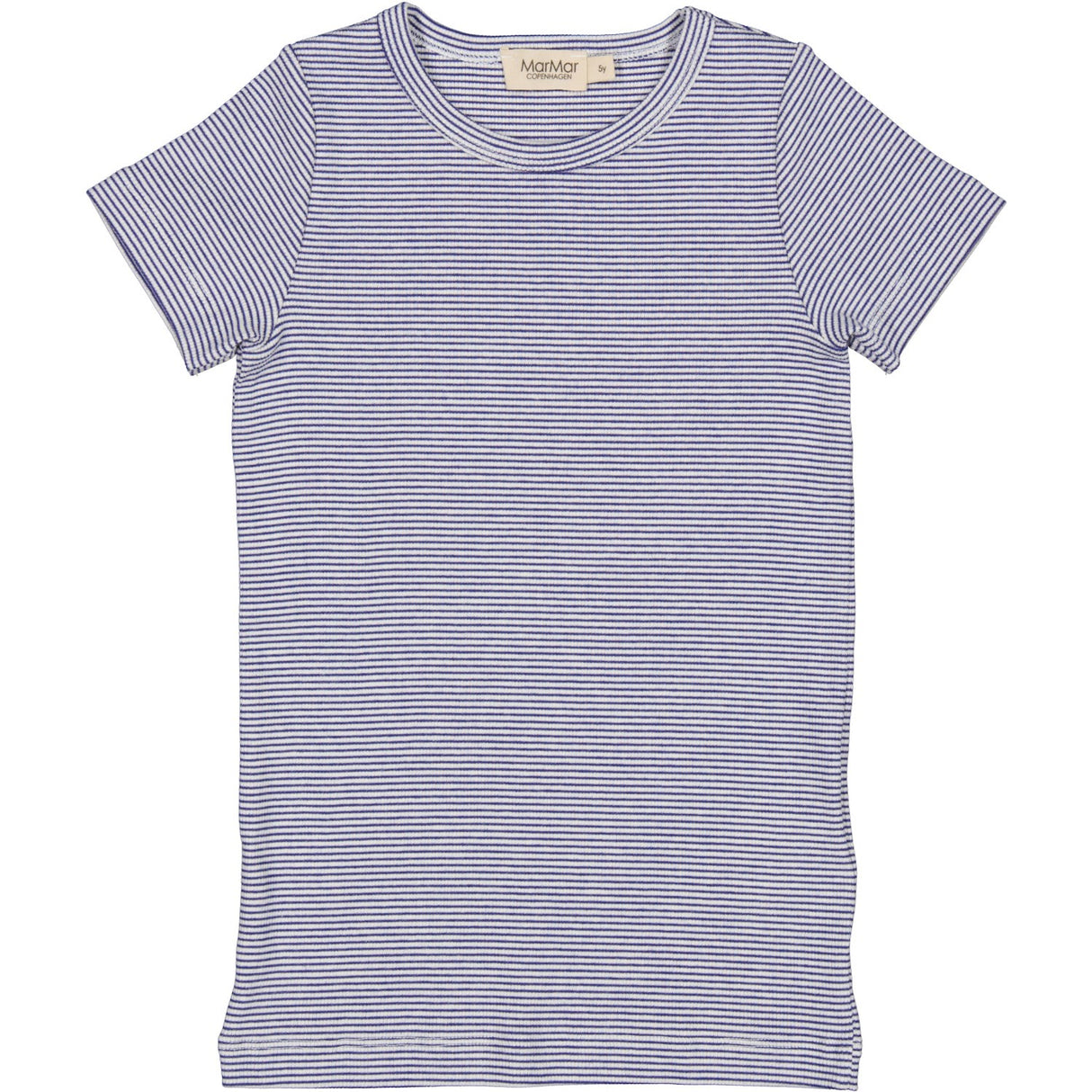 MarMar Modal Fine Rib Blue Stripe Tago T-Skjorta