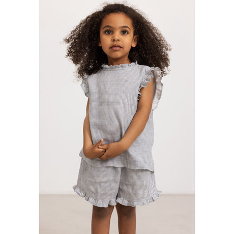 MarMar Linen Mini Check Pala Frill Shorts