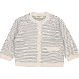 MarMar Cotton Knit Mini Pattern Light Sand Mix Taki Stickad Cardigan