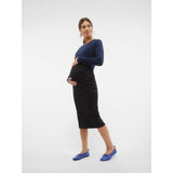 Vero Moda Maternity Black Lavender Pencil Kjol Noos