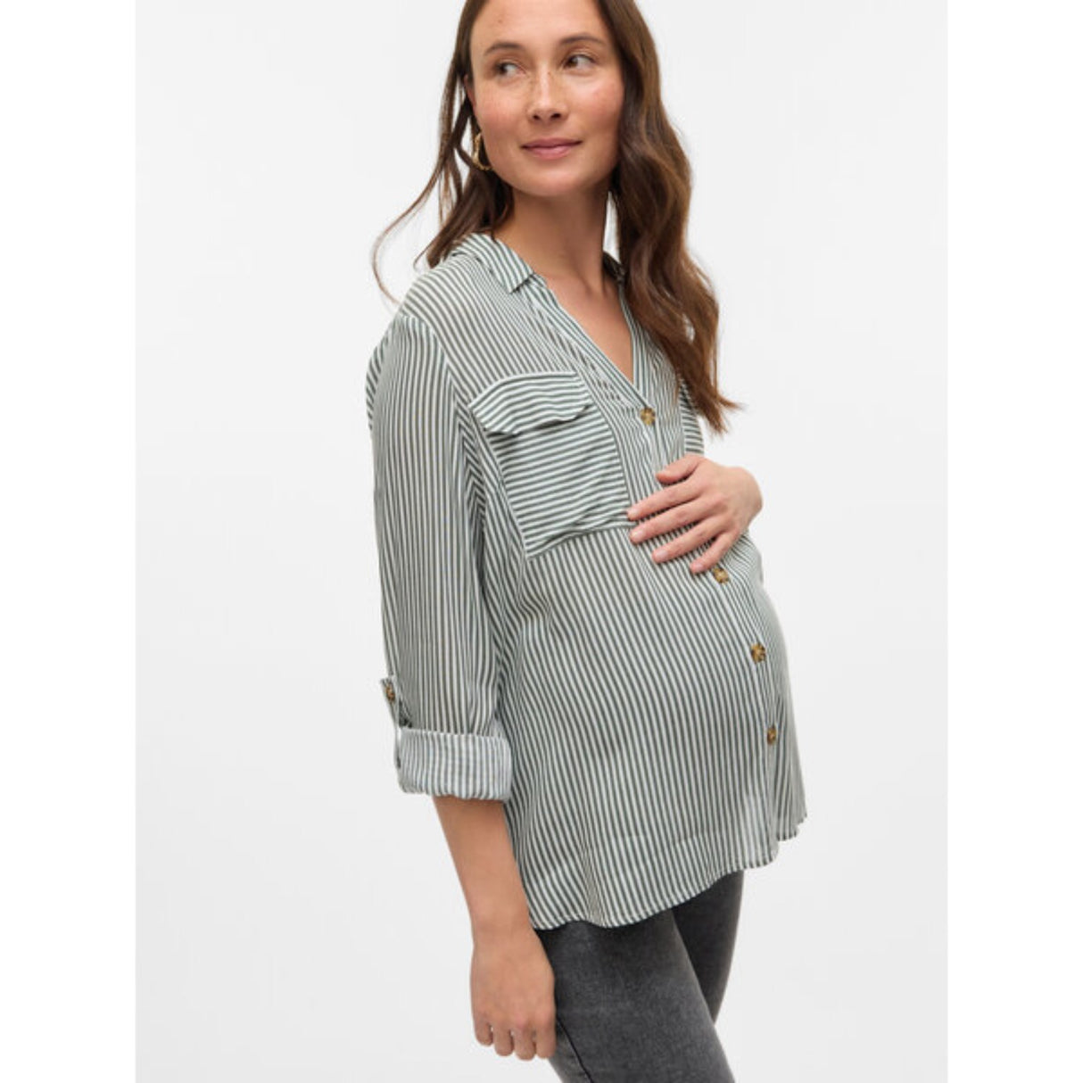 Vero Moda Maternity Laurel Wreath Bumpy Skjorta New Noos