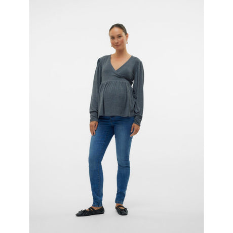 Mama;licious Medium Blue Denim Mila Slim Medium Blue Jeans Noos