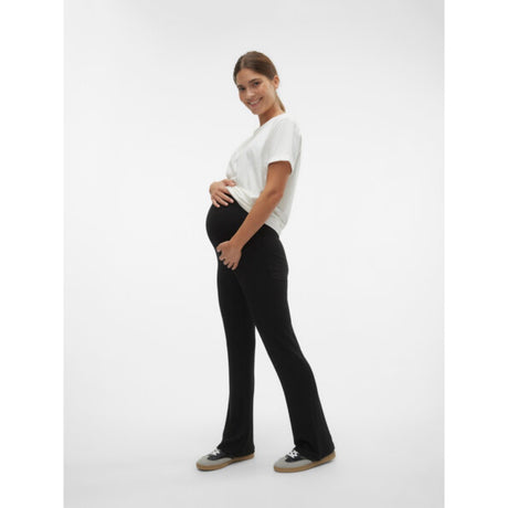 Mama;licious Black Brynja Flare Jersey Leggings Noos