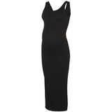 Vero Moda Maternity Black Isa Seamless Midi Rib Klänning Noos