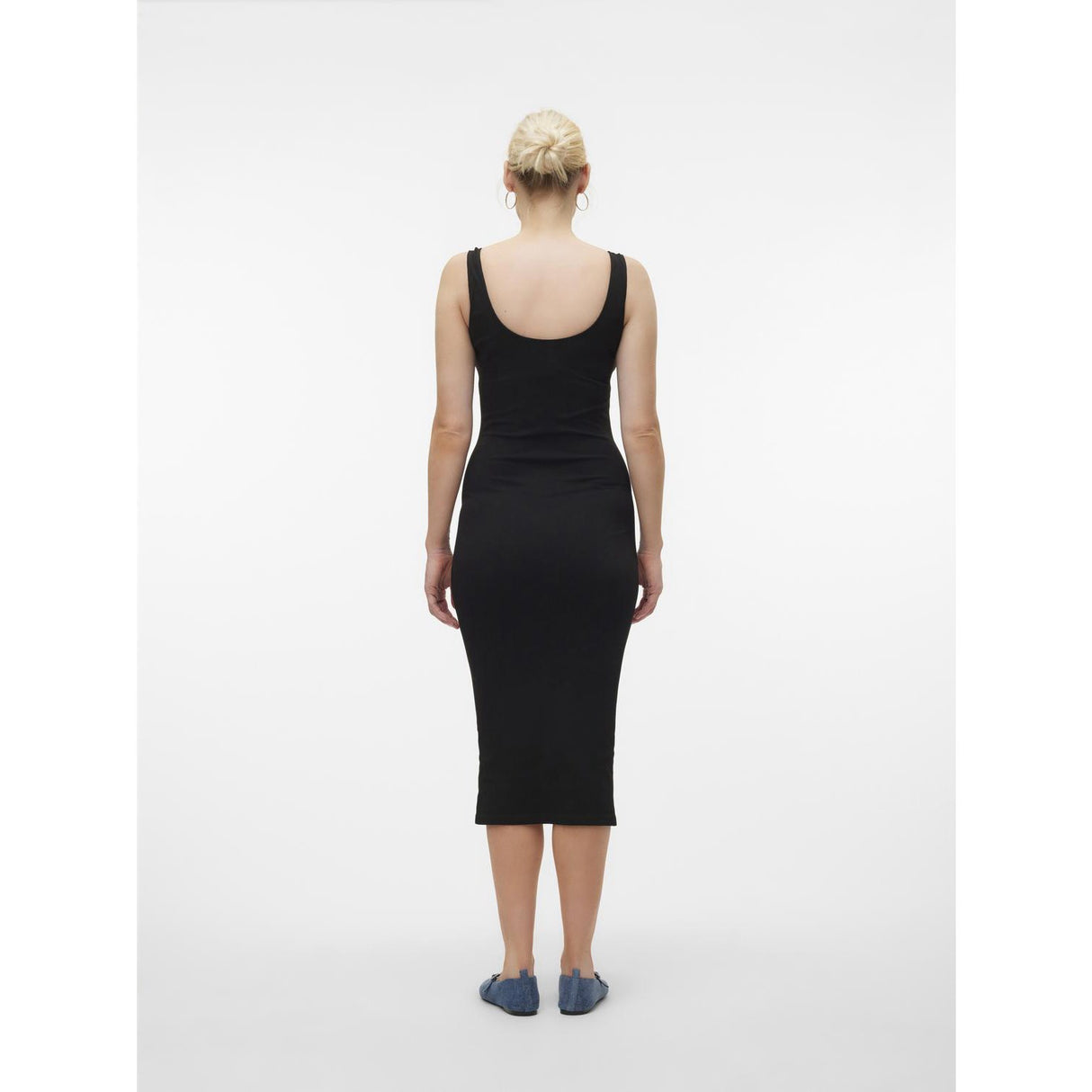 Vero Moda Maternity Black Isa Seamless Midi Rib Klänning Noos