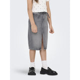 kids ONLY Medium Grey Denim Gianna Belted Midi Kjol Dot Denim