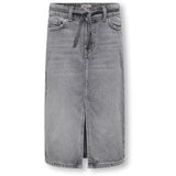 kids ONLY Medium Grey Denim Gianna Belted Midi Kjol Dot Denim