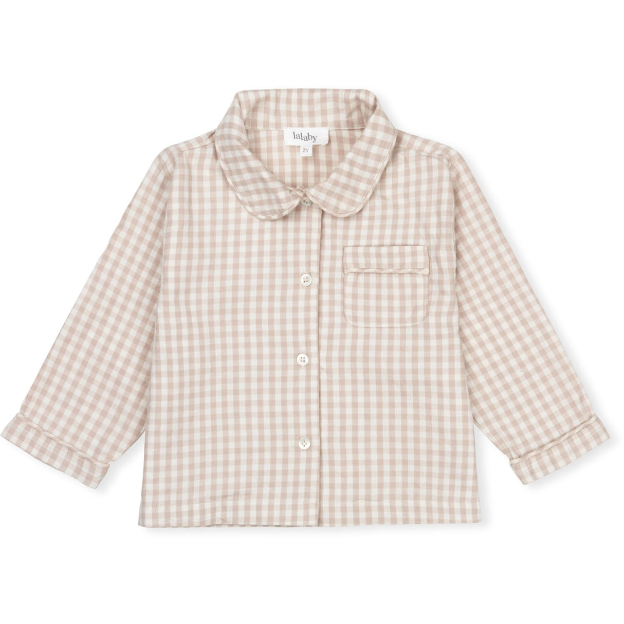 Lalaby Beige Gingham Classic Pyjamas