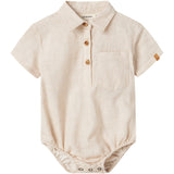 Lil'Atelier Bleached Sand Tarou Loose Skjorta Body